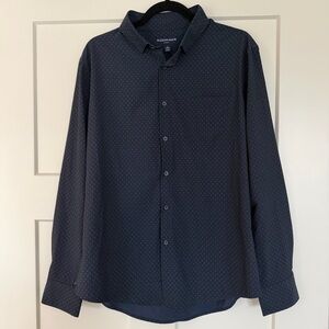 Mizzen+Main Men’s Leeward Long Sleeve Navy Patterned Button Down